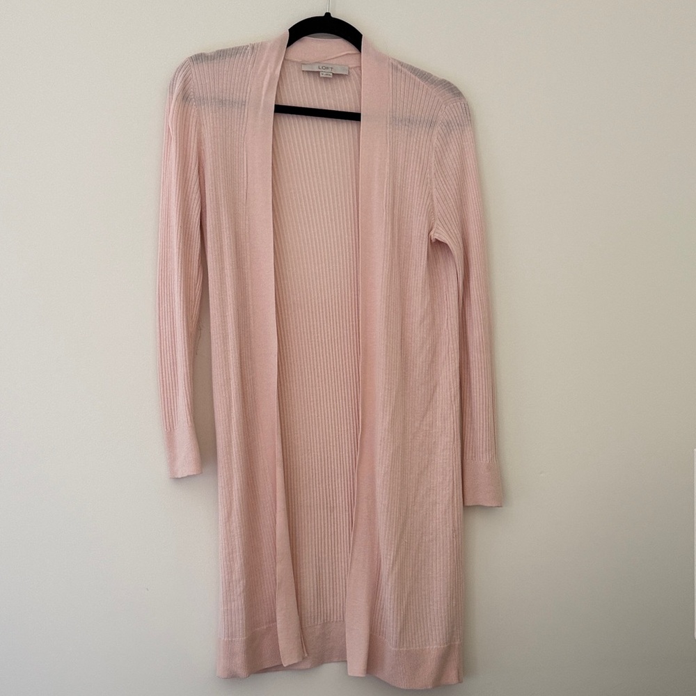 Loft Long Ribbed Cardigan